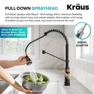 KRAUS Allyn Commercial Style 2-Function 1-Handle Pull Down Kitchen Faucet SFS