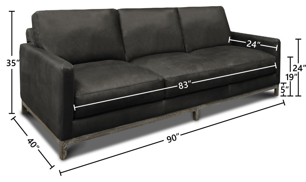 Monterrey 100% Top Grain Leather Americana Sofa