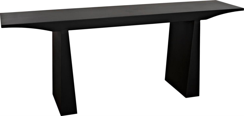 Industrial Matte Black Console Table