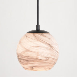 Milano Matte Black Transitional Mini Pendant Ceiling Light Multi Color Art Glass