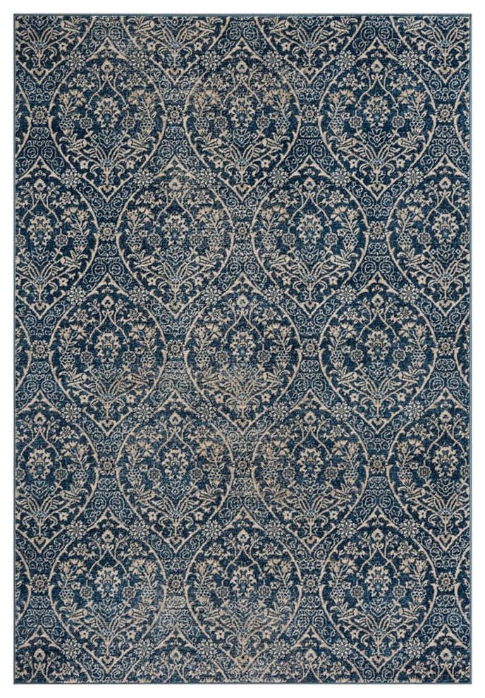 Safavieh Brentwood Bnt860M  Rug, Navy/Light Gray, 6'7"x6'7" Round