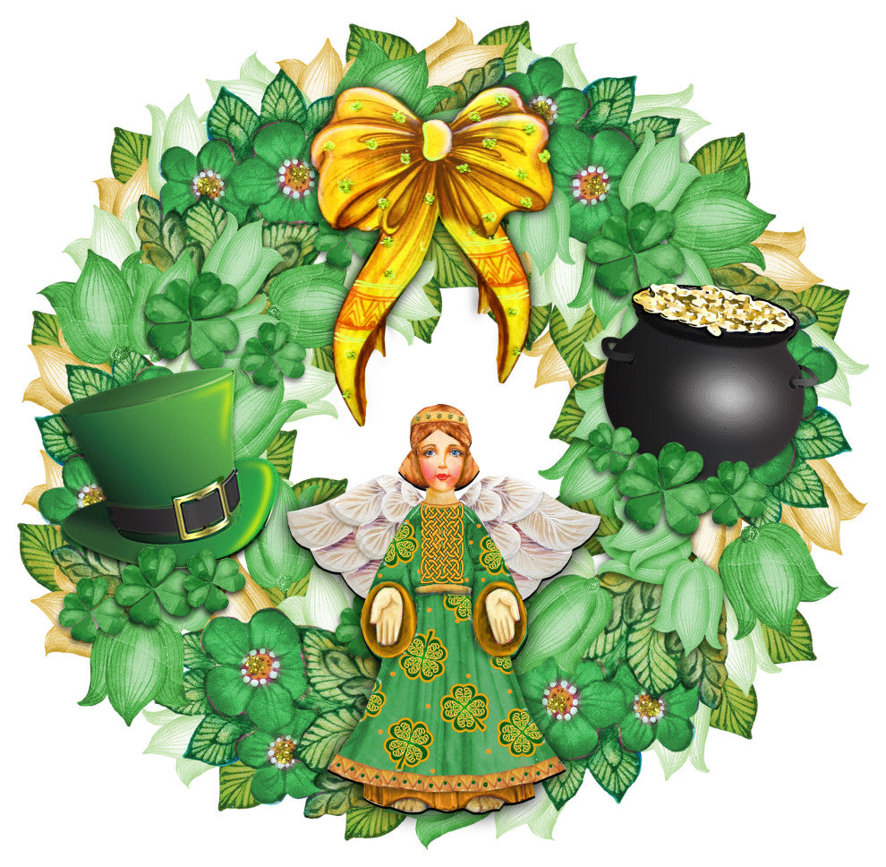 Irish Wreath Wooden Door Hanger