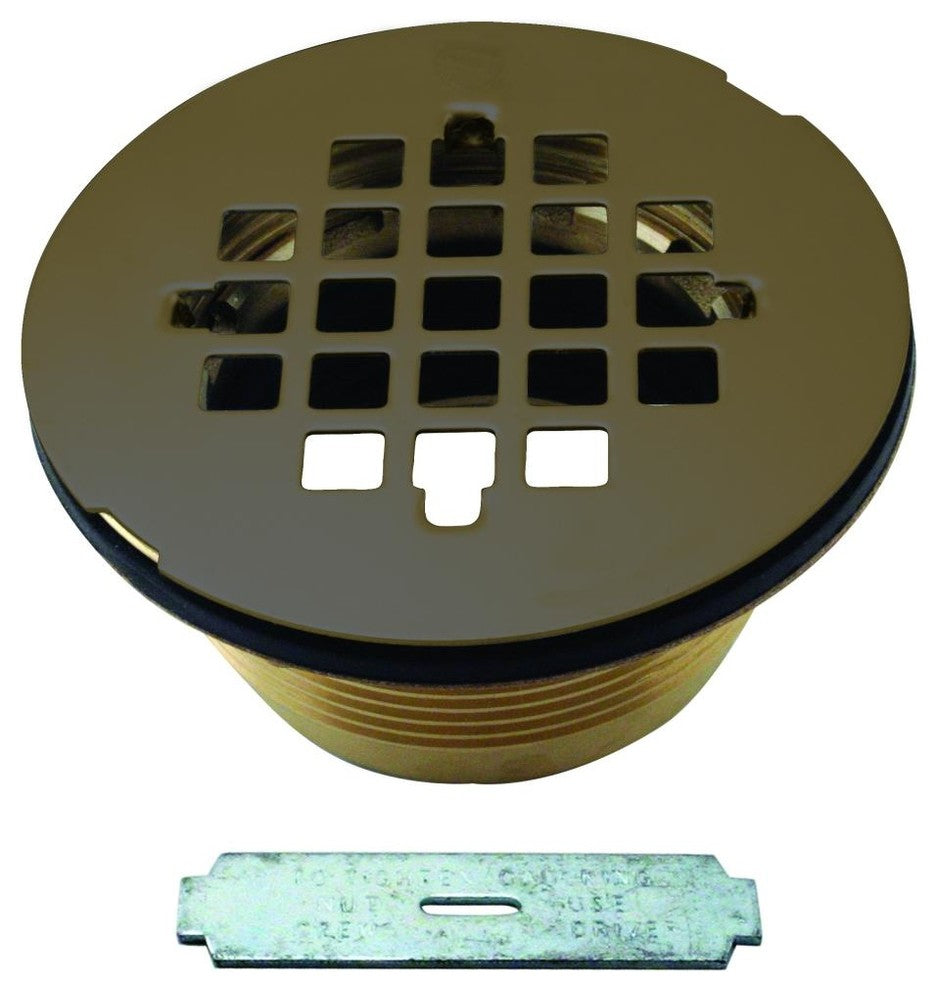 Brass Body Swedge-Lock Shower Drain With Grid In Oil Rubbed Bronze