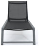 GDF Studio Mesa Outdoor Chaise Lounge With Aluminum Frame, Black Mesh/Gray, Set of 2