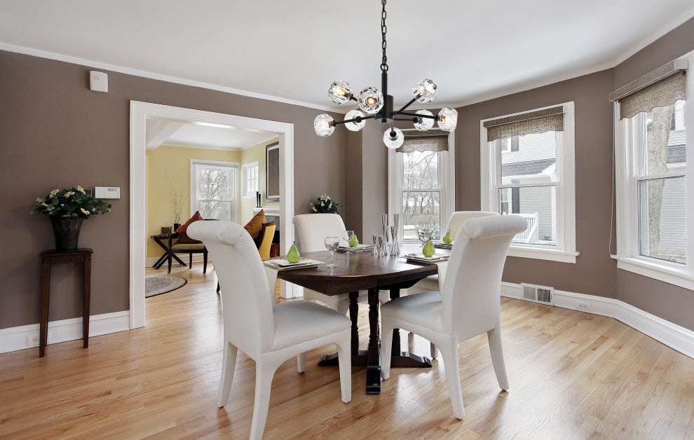 8 Light Pendant, Black