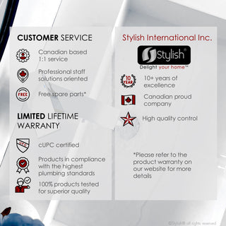 STYLISH Bathroom Faucet Single Handle Polished Chrome Finish, B-112C AVA