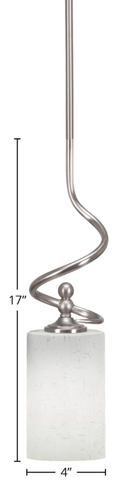 Capri Stem Mini Pendant Brushed Nickel Finish With 4" White Muslin Glass