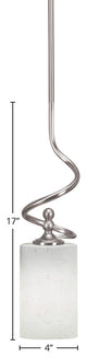 Capri Stem Mini Pendant Brushed Nickel Finish With 4" White Muslin Glass