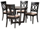 Jenny 5-Piece Dining Set, Beige/Dark Brown