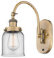 Bell Sconce, Brushed Brass, Clear, Clear