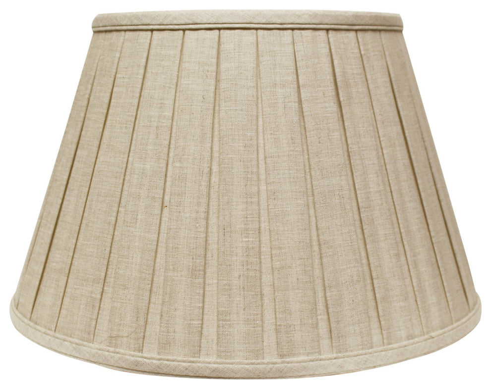 16" Cream Slanted Paperback Linen Lampshade With Box Pleat