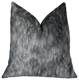 Wild Gray Wolf Gray White Handmade Luxury Pillow, 24"x24"