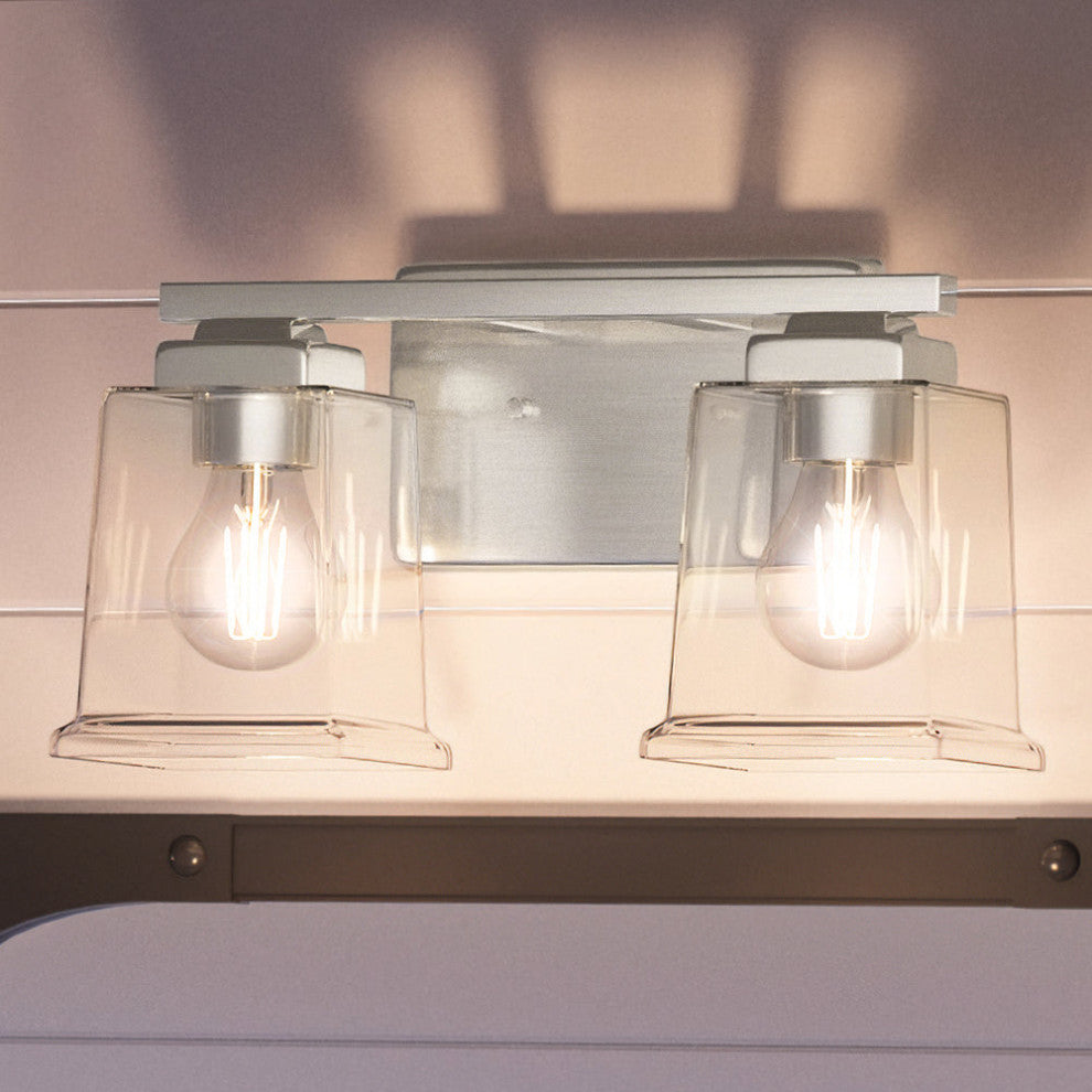 Luxury Craftsman Bath Light, Brushed Nickel