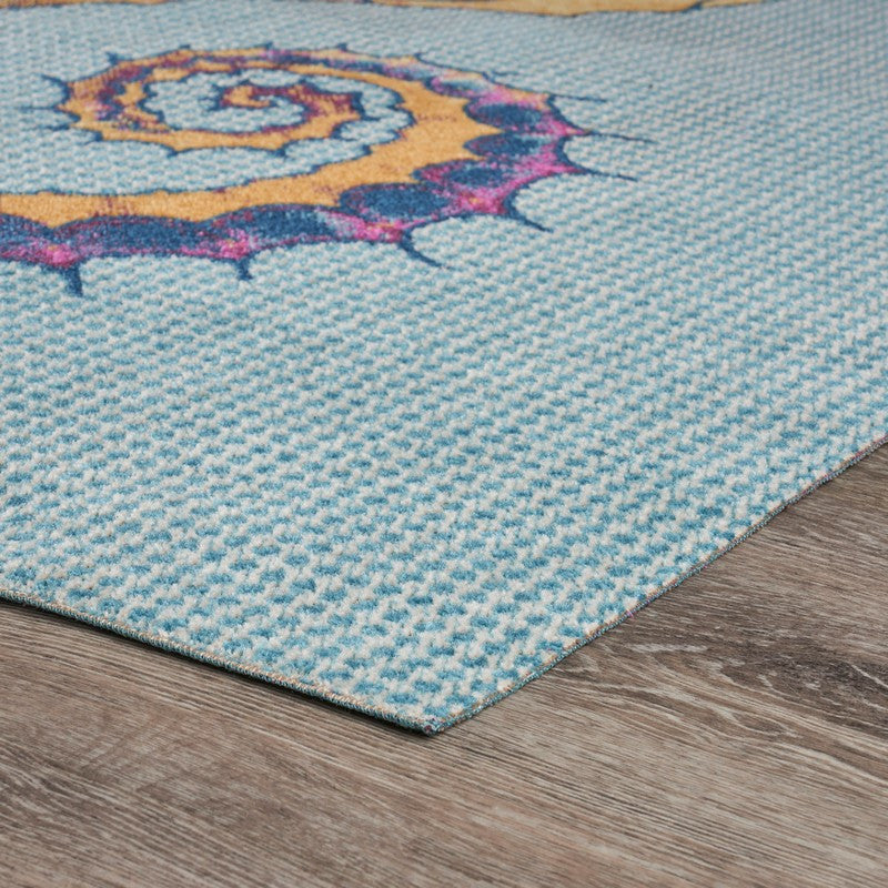 5" x 8" Blue Seahorse Indoor Outdoor Area Rug