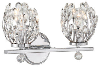 Moreno 2-Light Bathroom Vanity Light, Matte Black, Chrome