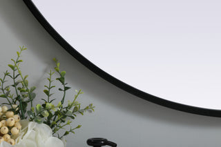 Elegant Decor Metal Frame Oval Mirror 30X36" in Black