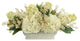 Assorted Hydrangea and Seeded Eucalyptus Arrangement in Oblong Ceramic Planter