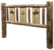 Glacier Country Collection Twin Headboard w/ Laser Engraved Bronc Design