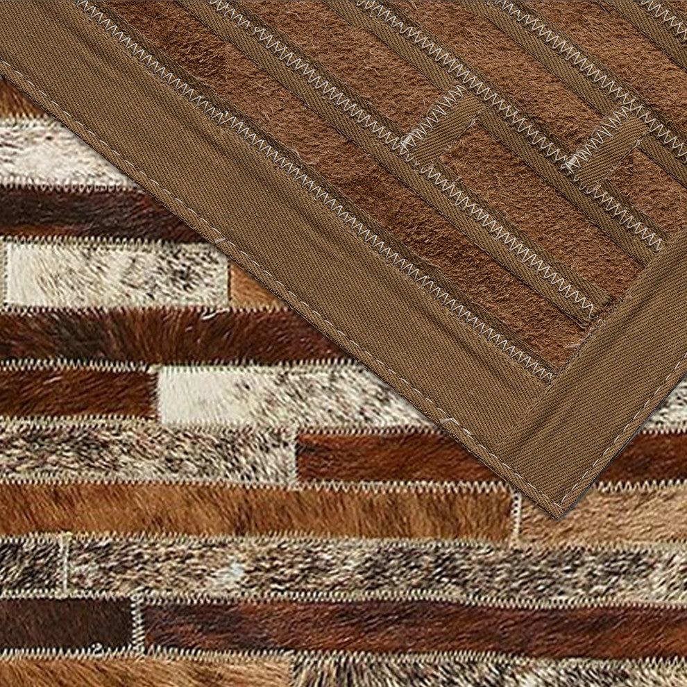 Cowhide Patchwork Rug, Miotaur, Jasper, 6' X 9'