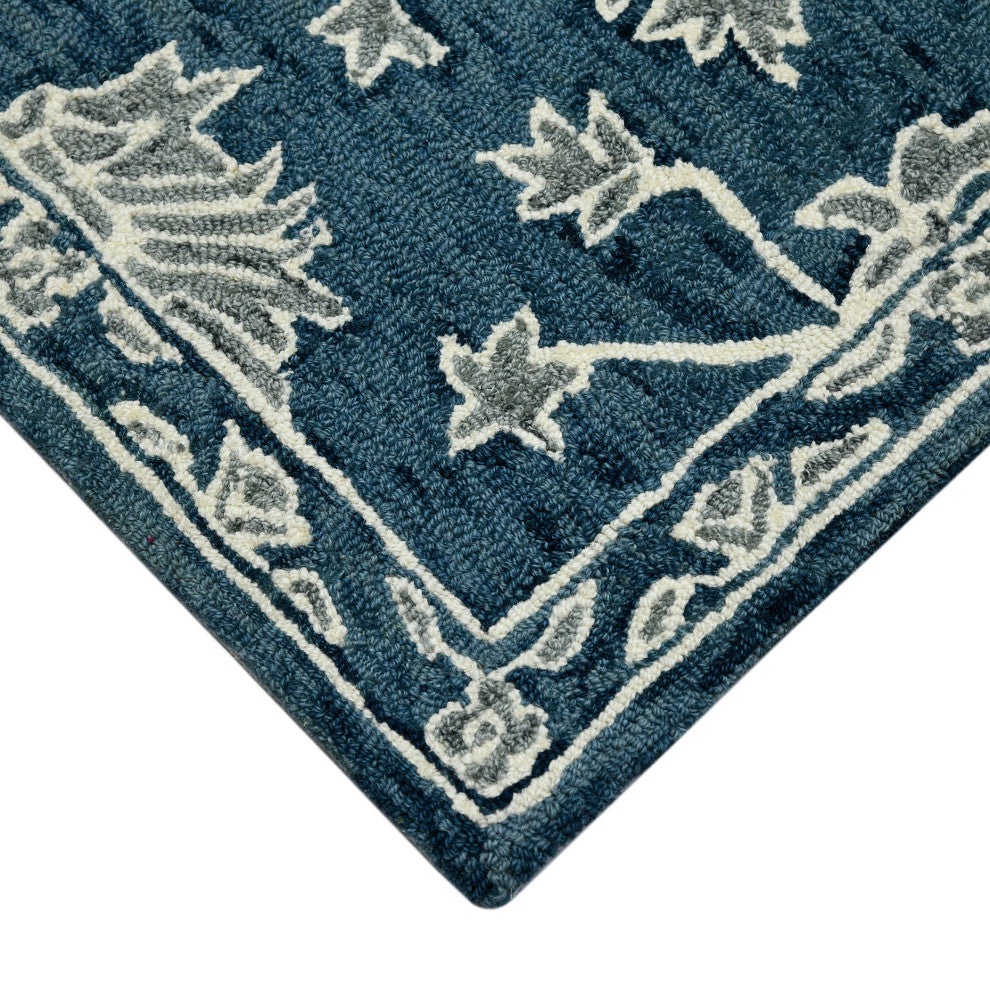 Romania Hope Area Rug, Navy, 2' x 3', Floral