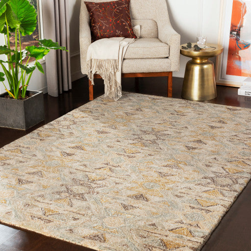 Surya Robin RBI-1007 2'x3' Rug, Sea Foam/Taupe/Khaki/White/Brown/Olive/Sage