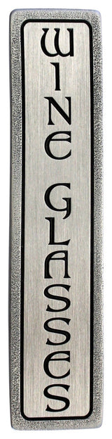 "WINE GLASSES" Pull Antique Pewter (Vertical)