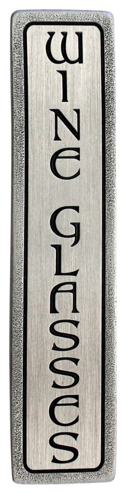 "WINE GLASSES" Pull Antique Pewter (Vertical)