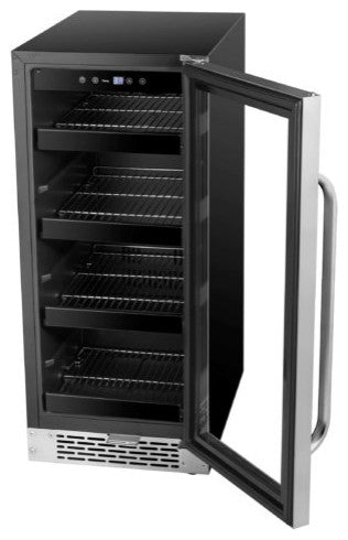 15" Built-In 80 Can Undercounter Stainless Steel Beverage Refrigerator
