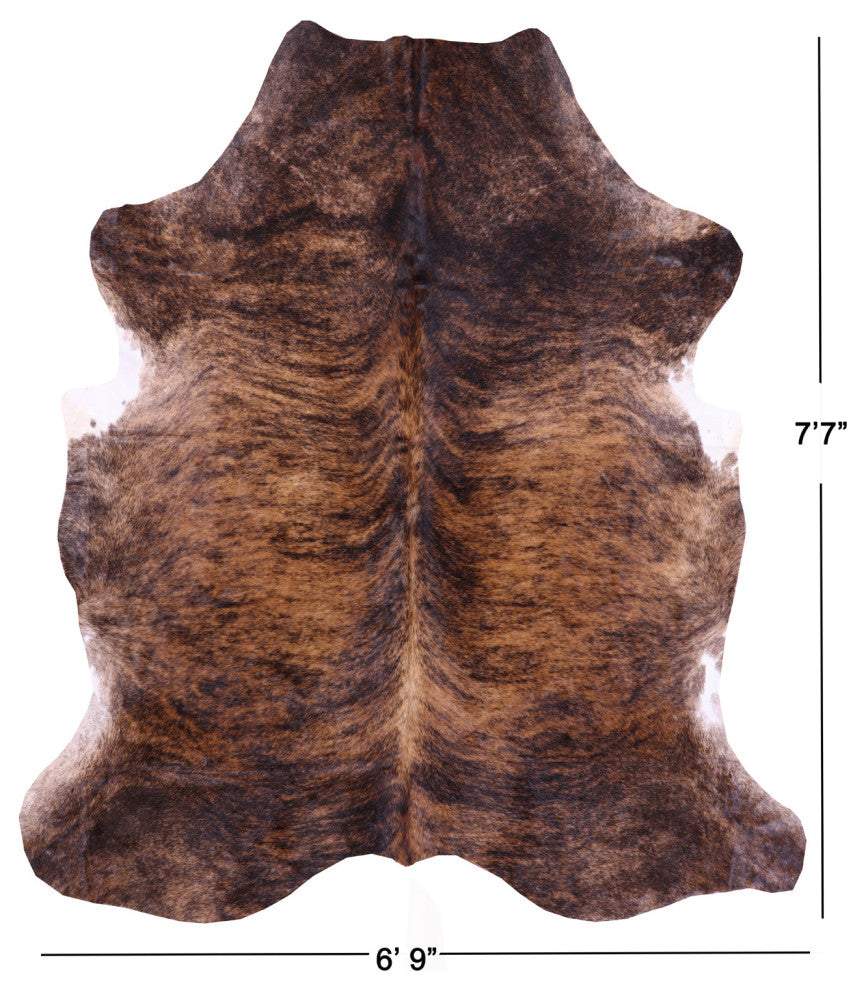 7' 7" X 6' 9" Organic Natural Hair-On Cowhide Area Rug C1615