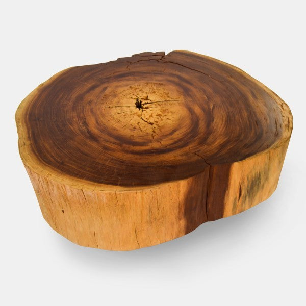 Vinhatico Small Crosscut Coffee Table and Acrylic Legs