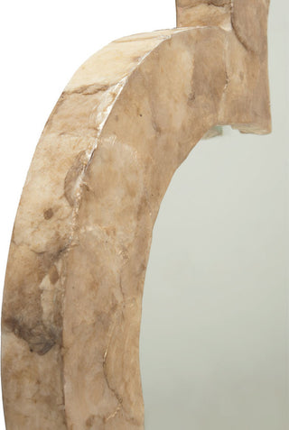 Flower Capiz Seashell Wall Mirror, Gold