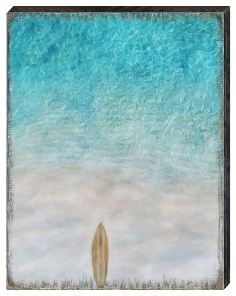 Surfboard Wooden Coastal Wall Art, Medium 18x12
