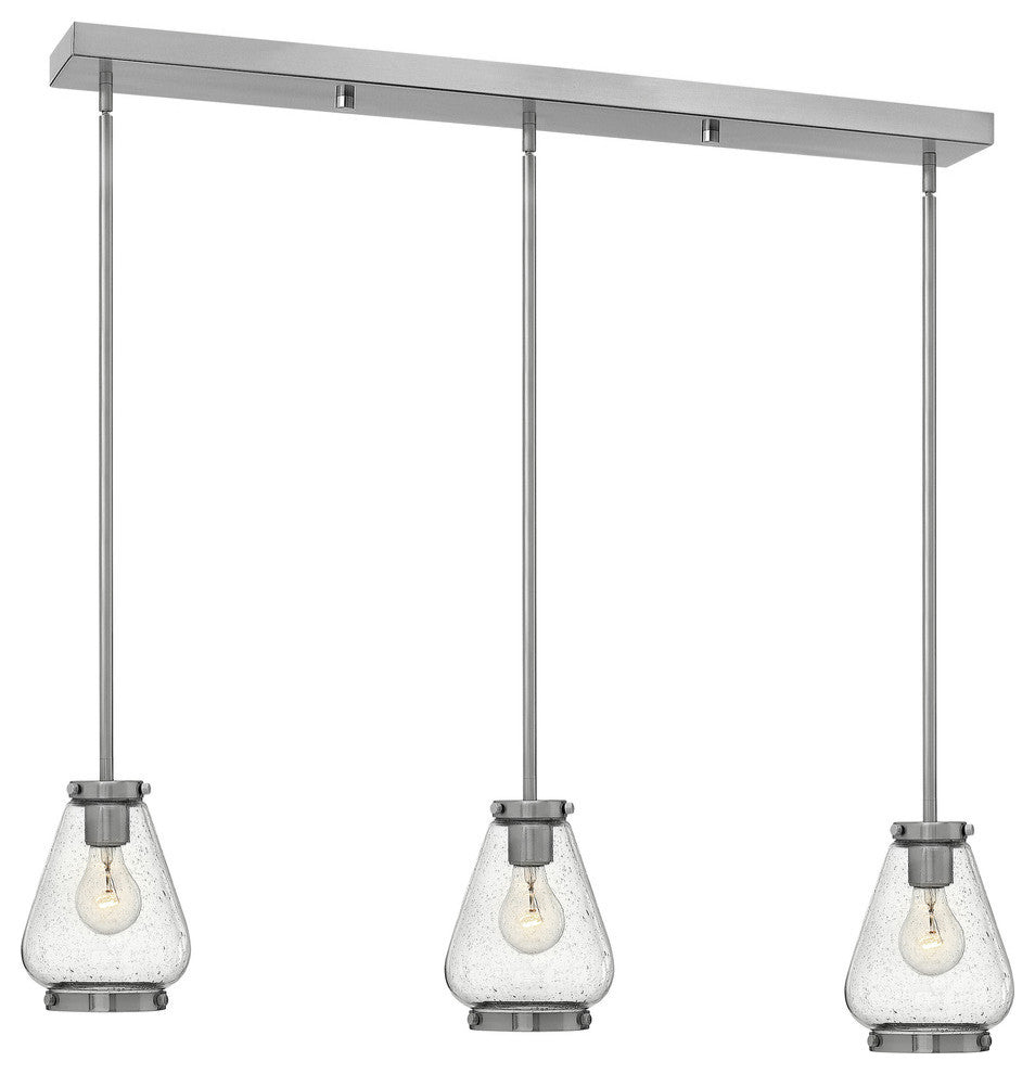 Hinkley Finley Pendant Small 3-Light Linear, Brushed Nickel