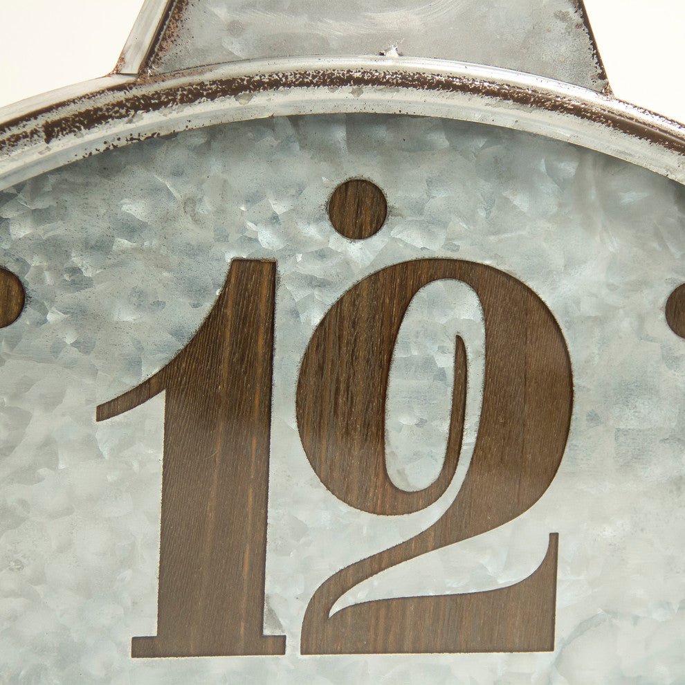 Retro Circular Distressed Metal Clock
