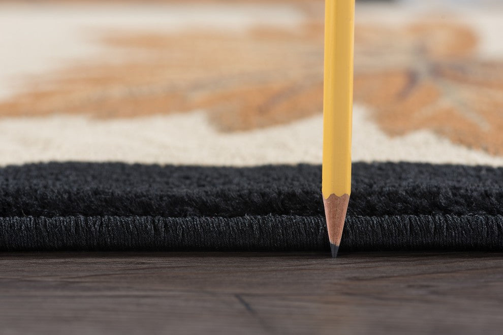 Northern Wildlife Novelty Lodge Pattern Multi-Color Rectangle Area Rug, 4' x 5'