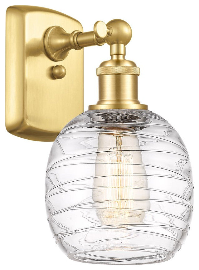 Innovations Belfast 1-Light Wall Sconce 516-1W-SG-G1013, Satin Gold