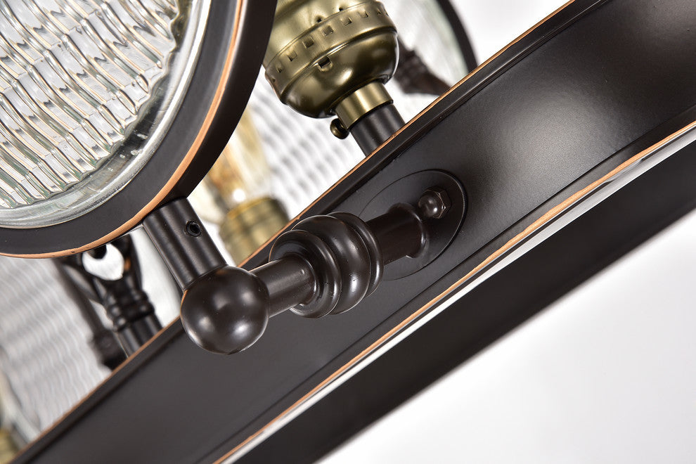 Cartweight 6-Light Oil Rubbed Bronze Semi-flush Chandelier With Headlight Glass