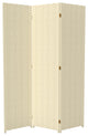 6' Tall Woven Fiber Room Divider, 3 Panel, Cream