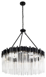 Matrix 12 Light Pendant, Matte Black/French Gold