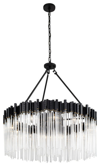 Matrix 12 Light Pendant, Matte Black/French Gold