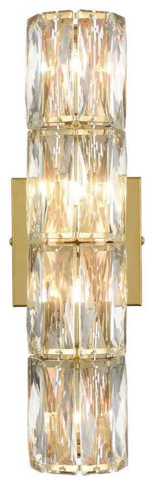 Wall Sconce Modern Crystal Light Bathroom Wall Lighting, Gold, 4-Light