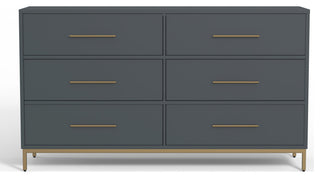 Madelyn Six Drawer Dresser, Slate Gray