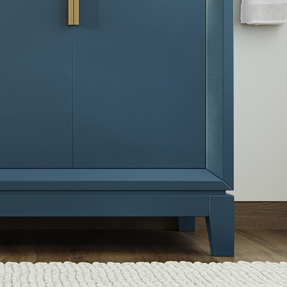The Ezra Bathroom Vanity, Monarch Blue, 72", Double Sink, Freestanding