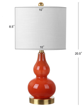 Anya 20.5" Mini Glass Table Lamp, Sunset Orange, Single