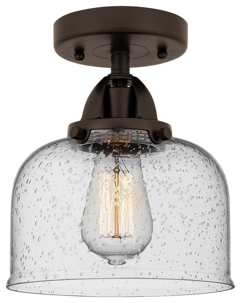 Large Bell Semi-Flush Mount, Oil Rubbed Bronze, Seedy, Seedy