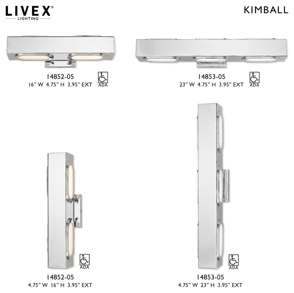 Livex Lighting Polished Chrome LED Light ADA Bath Vanity