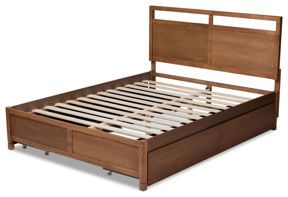 Saffron Modern Brown Finished Wood King Size 4-Drawer Platform Storage Bed