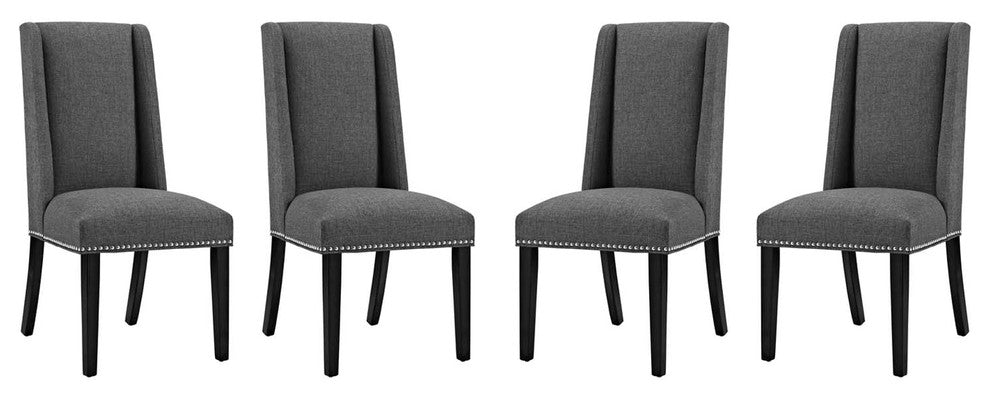 Baron Dining Chair Fabric Set of 4, Gray