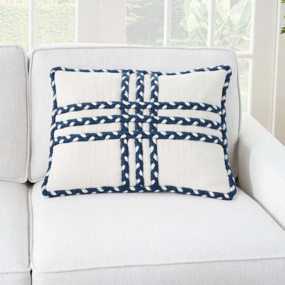 Mina Victory VJ111 Throw Pillow, Navy, 14" x 20"