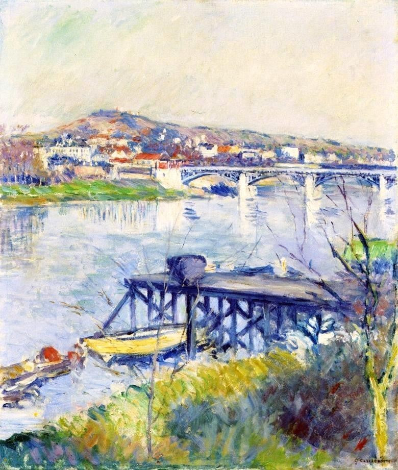 Gustave Caillebotte The Bridge at Argenteuil, 20"x25" Wall Decal